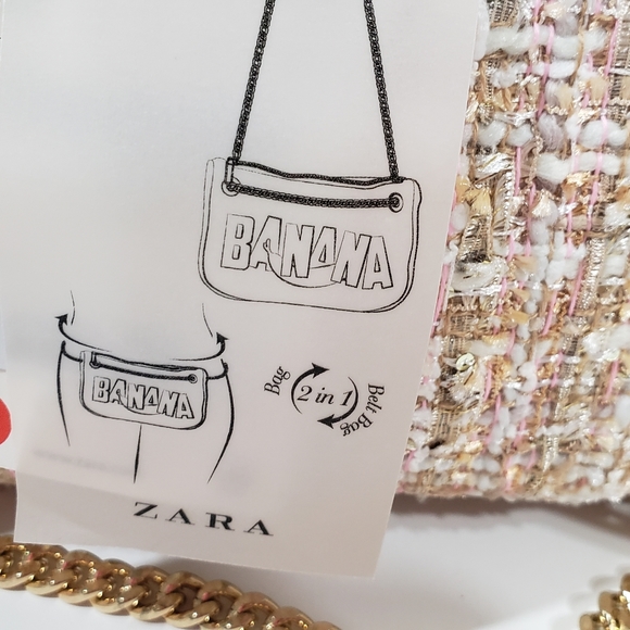 ZARA Banana Sequin Patch New Sneakers and Purse - Picture 11 of 13